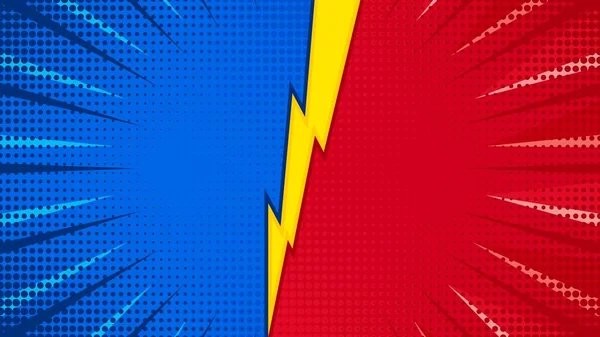 Blue and red comic book background versus vintage pop art superhero background for comics