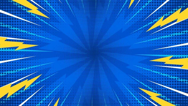 New Blue comic book background flash vintage pop art superhero background for comics