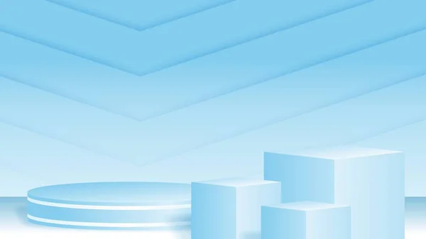 Product podium background, soft blue product display template