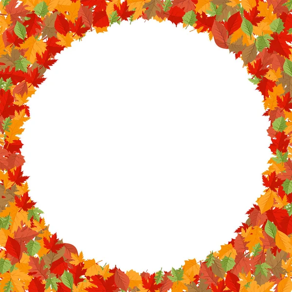 Autumn Frame Lots Leaves White Background Vector Thanksgiving Frame Background — Image vectorielle