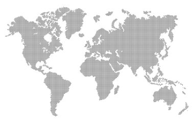 World map made from dot pattern, halftone world map