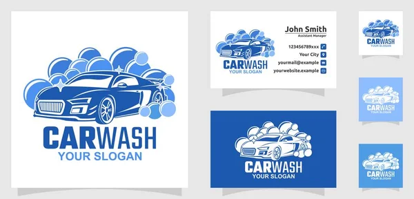 Car wash logo, Cleaning car, Washing and service vector logo design, Car logo with bubble