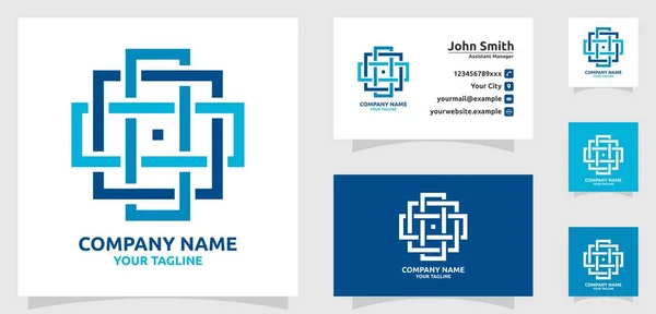 Logo monogram blue square elegant