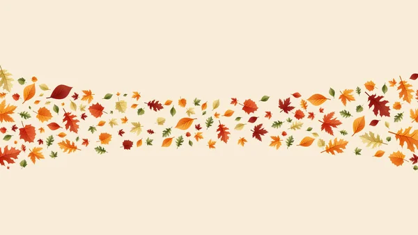 Autumn Background Lots Leaves Thanksgiving Template Background Vector Autumn Concept — Archivo Imágenes Vectoriales