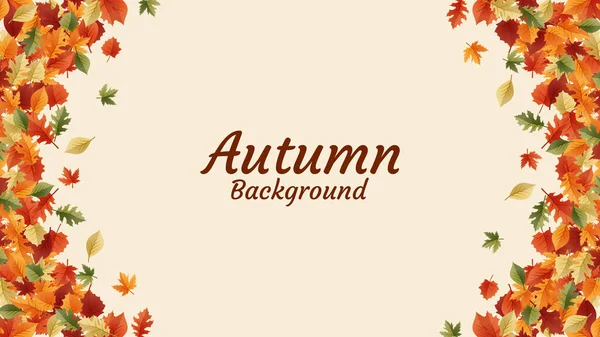 Autumn Background Lots Leaves Thanksgiving Frame Template Background Vector Autumn — Image vectorielle