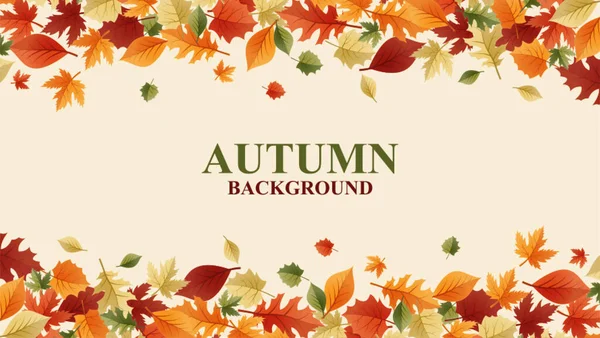 Autumn Backgrounds Lots Leaves Thanksgiving Template Background Vector Autumn Concept — Image vectorielle