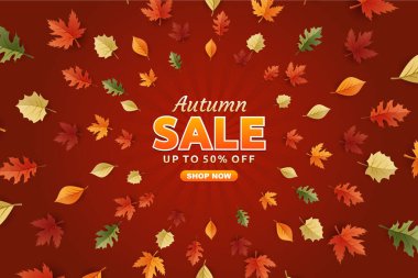 Autumn Sale Background, set of abstract backgrounds with leave frame, autumn sale, banner, posters, cover design templates, social media wallpaper stories