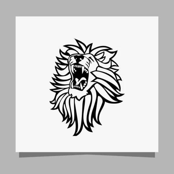 Black Lion Logo White Paper Shadow Perfect Business Logos Business — 스톡 벡터