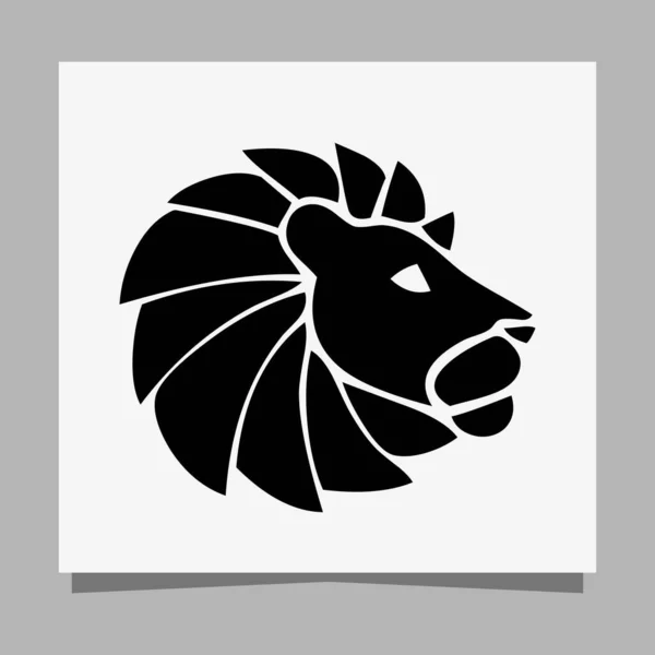 Black Lion Logo White Paper Shadow Perfect Business Logos Business — Archivo Imágenes Vectoriales