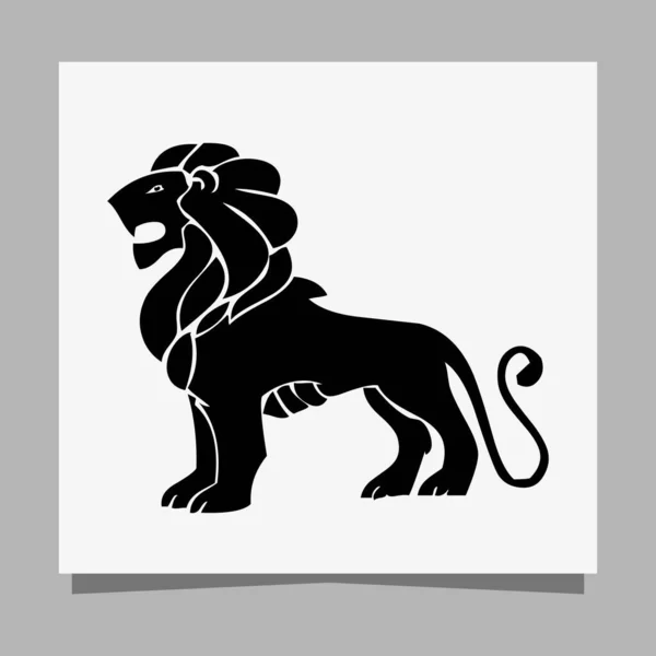 Black Lion Logo White Paper Shadow Perfect Business Logos Business — Vector de stock
