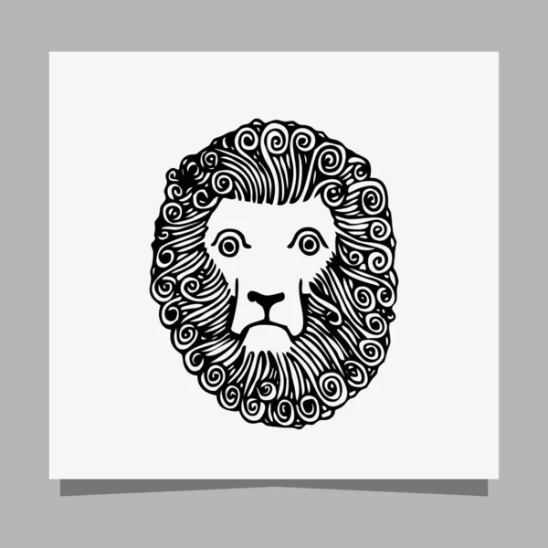 Логотип Чорного Лева Білому Папері Тіні Ідеально Підходить Бізнес Альбомів — стоковий вектор