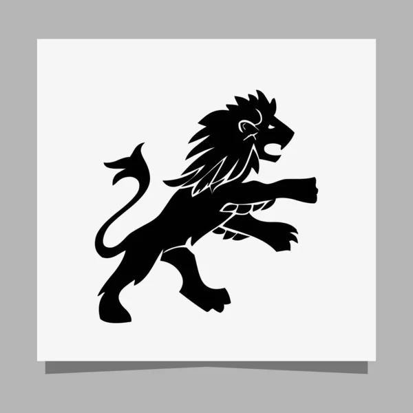 Black Lion Logo White Paper Shadow Perfect Business Logos Business — Image vectorielle