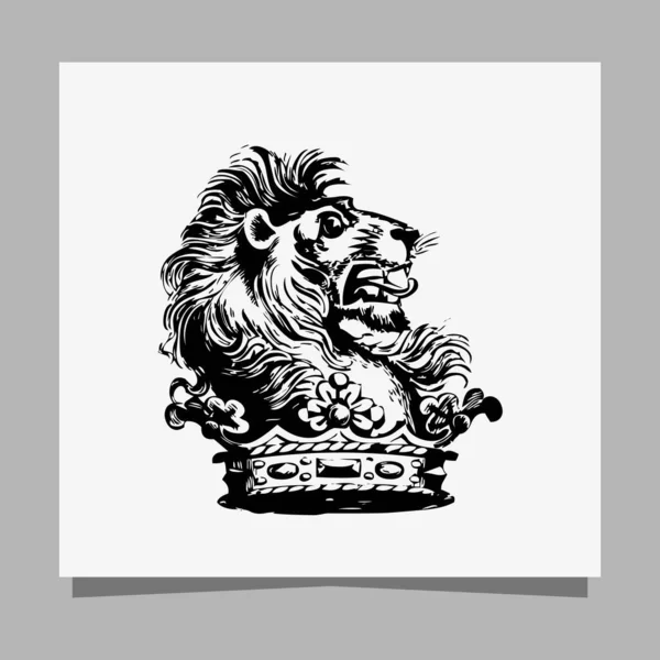 Логотип Чорного Лева Білому Папері Тіні Ідеально Підходить Бізнес Альбомів — стоковий вектор