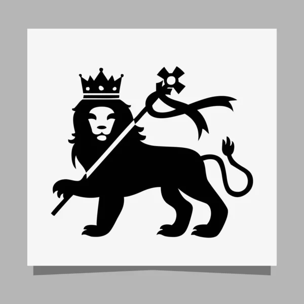 Black Lion Logo White Paper Shadow Perfect Business Logos Business - Stok Vektor