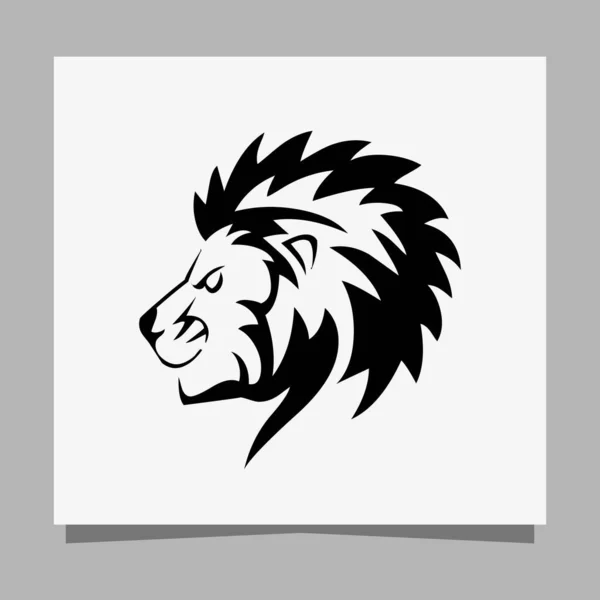 Black Lion Logo White Paper Shadow Perfect Business Logos Business — 스톡 벡터