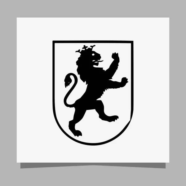 Black Lion Logo White Paper Shadow Perfect Business Logos Business — ストックベクタ