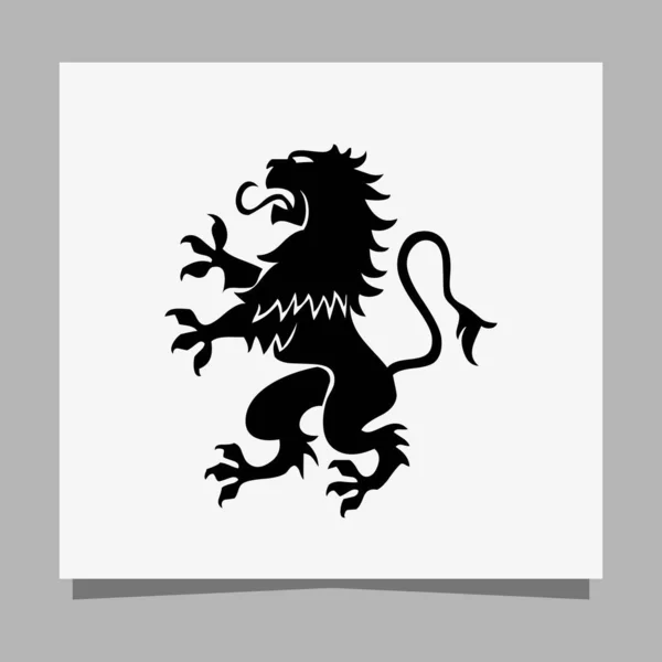 Black Lion Logo White Paper Shadow Perfect Business Logos Business — Stockvector