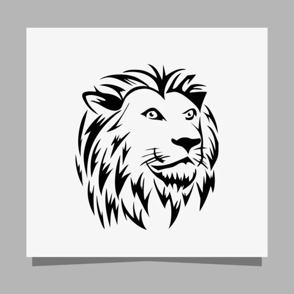 Black Lion Logo White Paper Shadow Perfect Business Logos Business — Archivo Imágenes Vectoriales