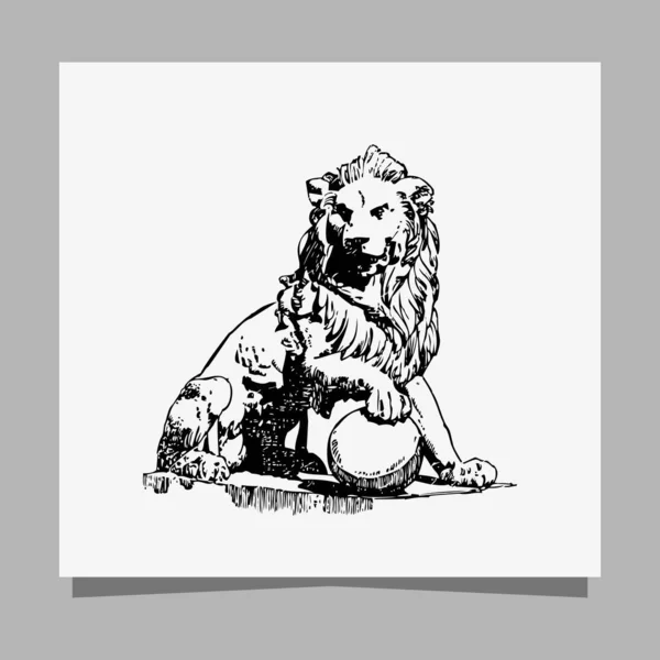 Black Lion Logo White Paper Shadow Perfect Business Logos Business — Wektor stockowy