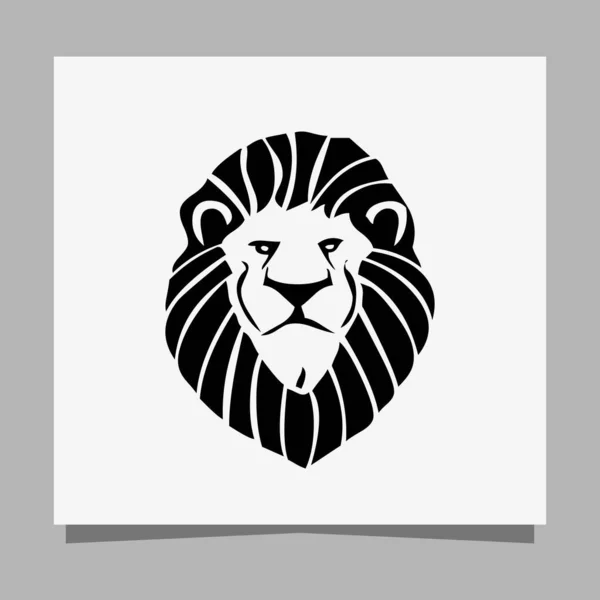 Black Lion Logo White Paper Shadow Perfect Business Logos Business — Archivo Imágenes Vectoriales