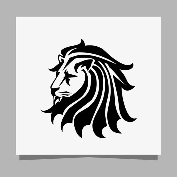 Black Lion Logo White Paper Shadow Perfect Business Logos Business — Stock Vector