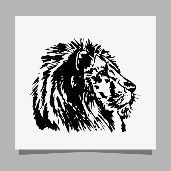 Black Lion Logo White Paper Shadow Perfect Business Logos Business —  Vetores de Stock