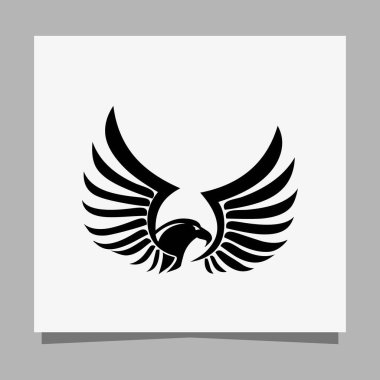 Vector illustration of a black eagle on white paper which is perfect for logos, business cards, emblems and icons