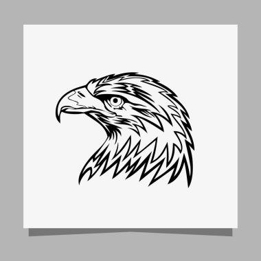 Vector illustration of a black eagle on white paper which is perfect for logos, business cards, emblems and icons