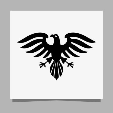 Vector illustration of a black eagle on white paper which is perfect for logos, business cards, emblem and icons