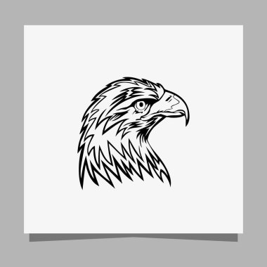 Vector illustration of a black eagle on white paper which is perfect for logos, business cards, emblem and icons
