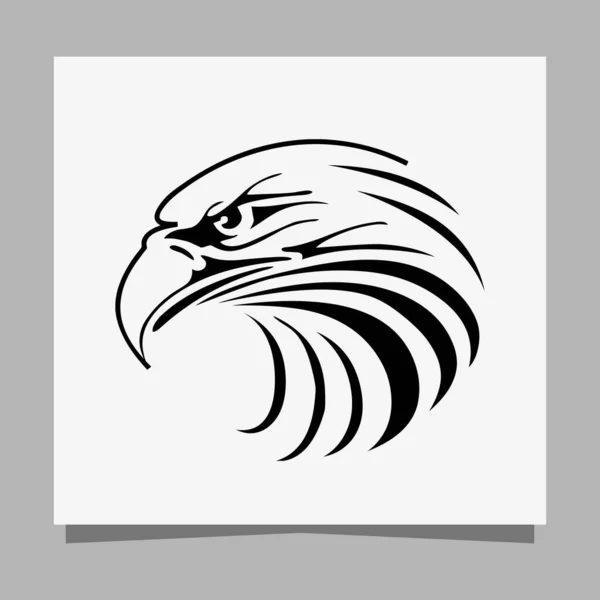 Vector Illustration Black Eagle White Paper Which Perfect Logos Business — Archivo Imágenes Vectoriales