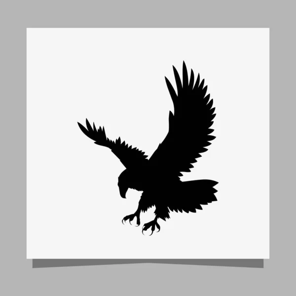 Vector Illustration Black Eagle White Paper Which Perfect Logos Business — Stockvektor