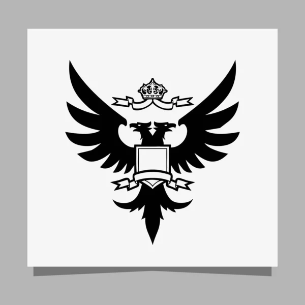 Векторная Иллюстрация Черного Орла Белой Бумаге Которая Идеально Подходит Логотипов — стоковый вектор