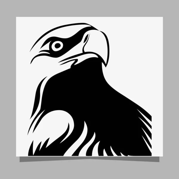 Vector Illustration Black Eagle White Paper Which Perfect Logos Business — Stock Vector