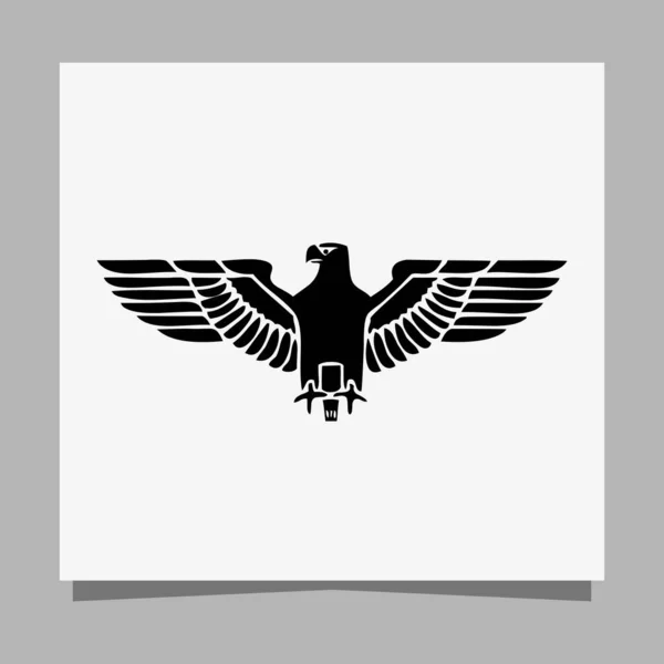 Vector Illustration Black Eagle White Paper Which Perfect Logos Business — Wektor stockowy