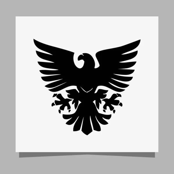 Vector Illustration Black Eagle White Paper Which Perfect Logos Business — Stockvektor