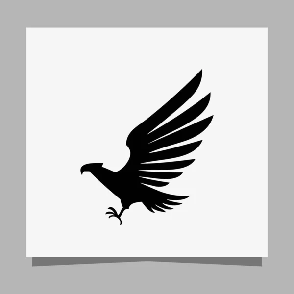 Vector Illustration Black Eagle White Paper Which Perfect Logos Business — Stock Vector