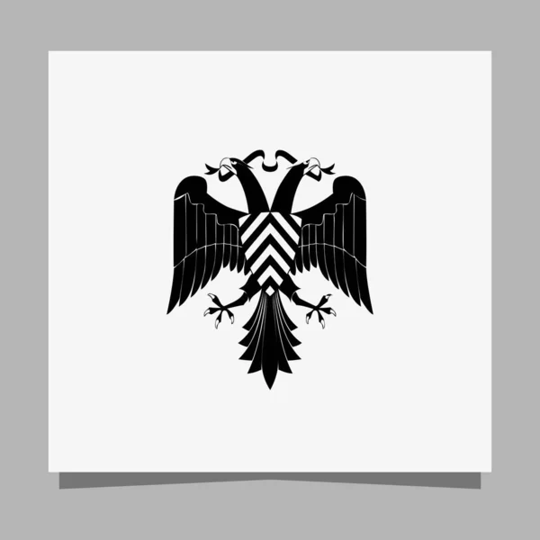 Vector Illustration Black Eagle White Paper Which Perfect Logos Business — Vector de stock