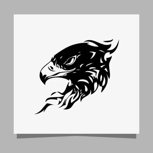 Vector Illustration Black Eagle White Paper Which Perfect Logos Business — Stock vektor