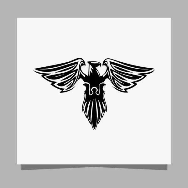 Vector Illustration Black Eagle White Paper Which Perfect Logos Business — Vetor de Stock