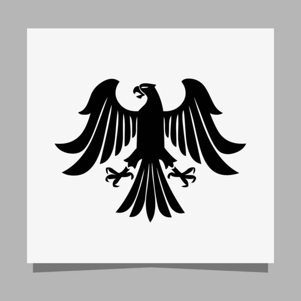 Vector Illustration Black Eagle White Paper Which Perfect Logos Business — Image vectorielle