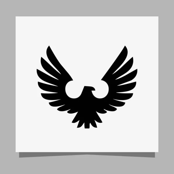 Vector Illustration Black Eagle White Paper Which Perfect Logos Business — Image vectorielle