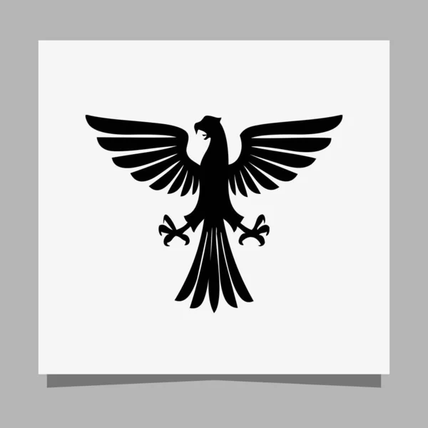 Vector Illustration Black Eagle White Paper Which Perfect Logos Business — Vector de stock