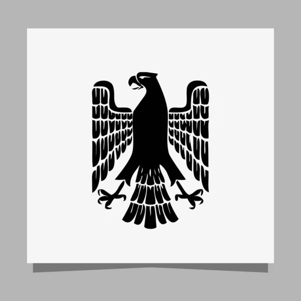 Vector Illustration Black Eagle White Paper Which Perfect Logos Business - Stok Vektor