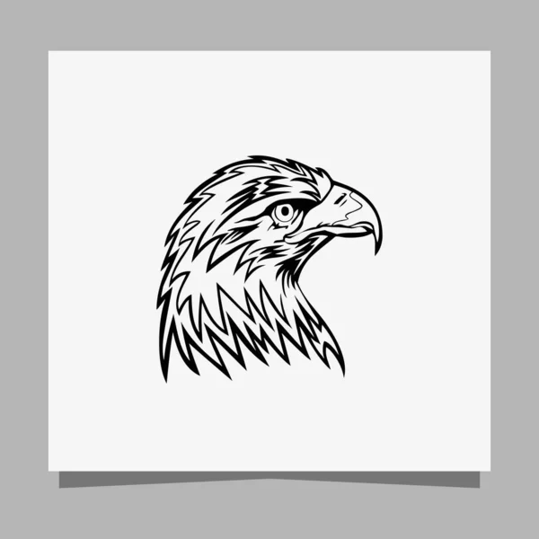 Vector Illustration Black Eagle White Paper Which Perfect Logos Business — Wektor stockowy