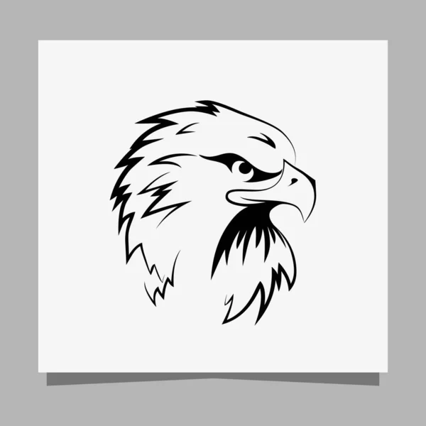 Vector Illustration Black Eagle White Paper Which Perfect Logos Business —  Vetores de Stock