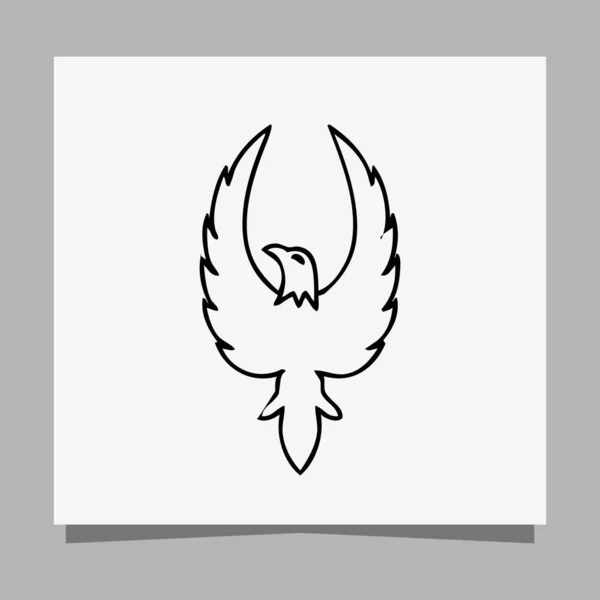 Vector Illustration Black Eagle White Paper Which Perfect Logos Business — ストックベクタ