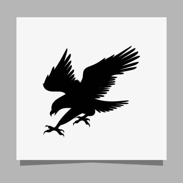 Vector Illustration Black Eagle White Paper Which Perfect Logos Business — Wektor stockowy