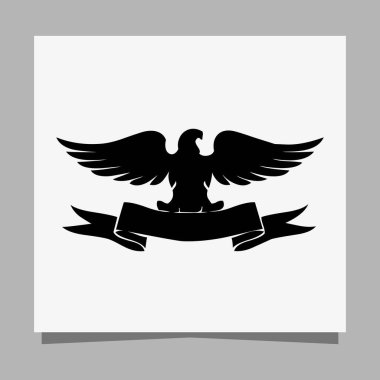vector black eagle on white paper is perfect for logos, illustrations, banners, flyers, wallpapers