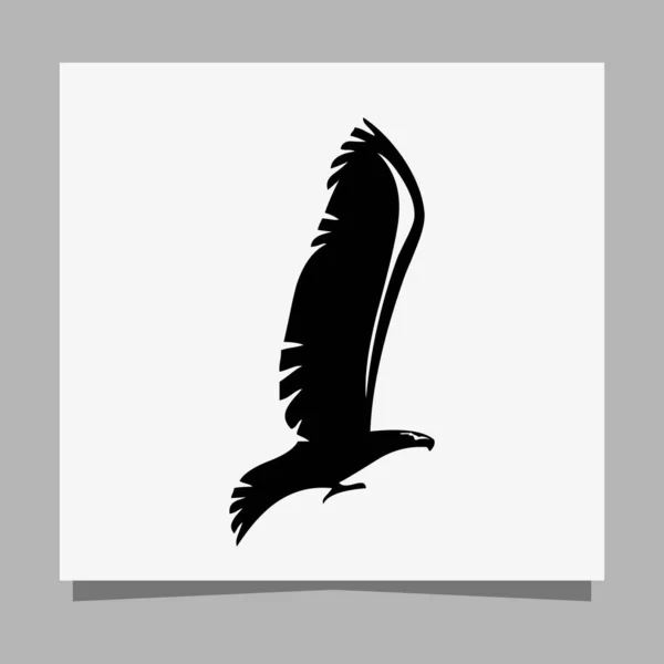 Векторний Чорний Орел Білому Папері Ідеально Підходить Логотипів Ілюстрацій Банерів — стоковий вектор